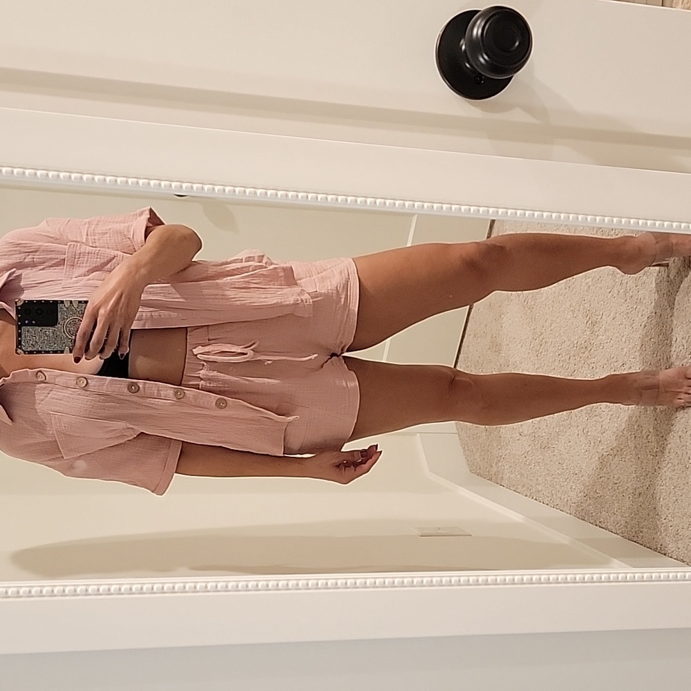 Women's Two-Piece Pink Lounge Set